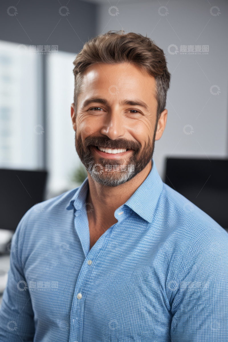 高清大图下载【趣麦麦图】商务男士微笑肖像