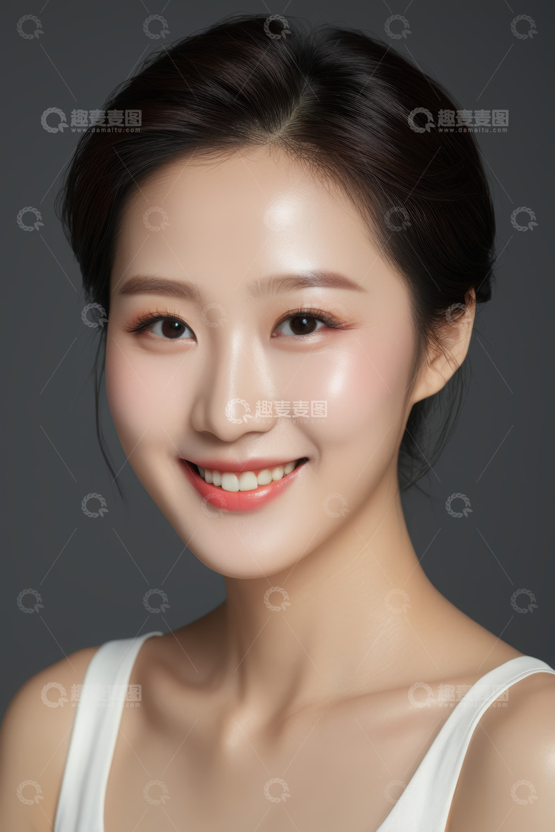 高清大图下载【趣麦麦图】微笑女性半身肖像素材