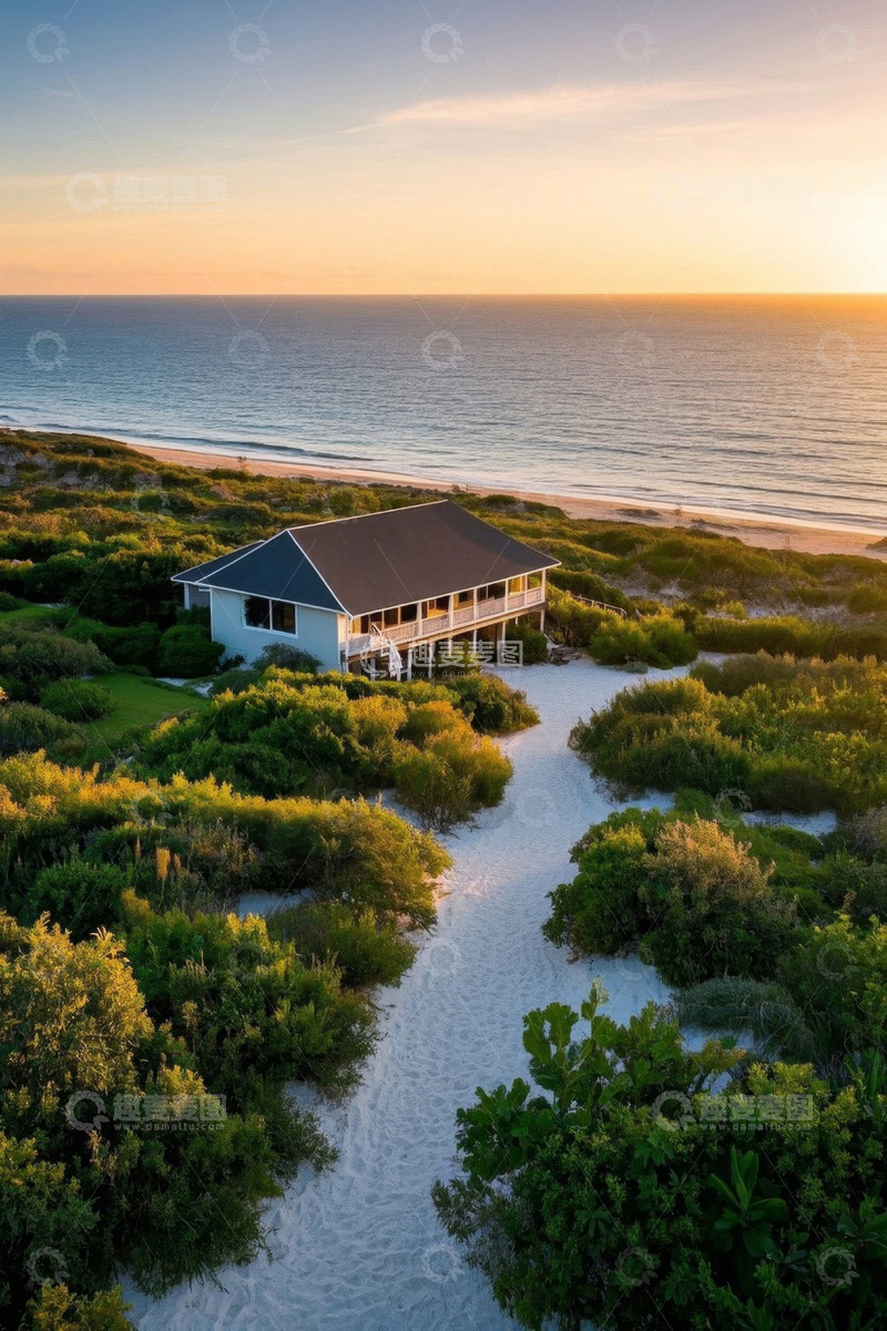 高清大图下载【趣麦麦图】海边小屋及周边自然景观