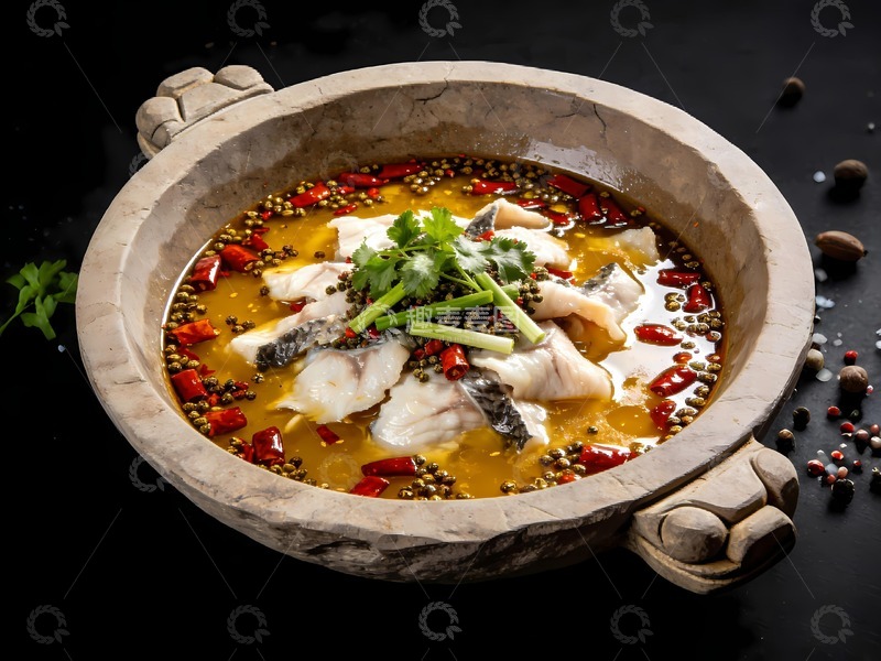 高清大图下载【趣麦麦图】美味石锅鱼图片