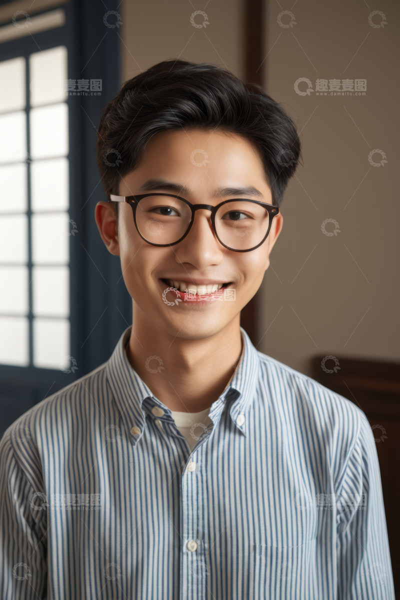 高清大图下载【趣麦麦图】微笑男士半身人像