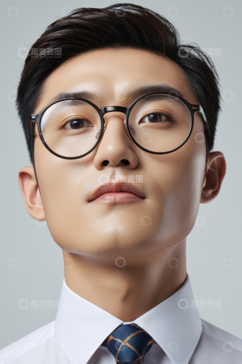 高清大图下载【趣麦麦图】戴眼镜的商务男士肖像