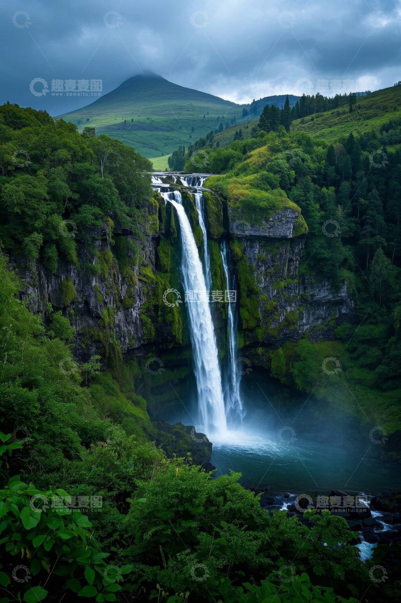 高清大图下载【趣麦麦图】山间瀑布自然风光