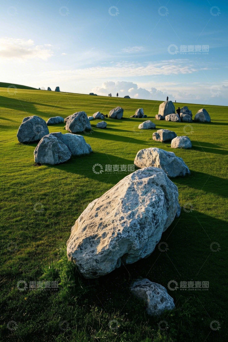 高清大图下载【趣麦麦图】草地巨石景观自然风光