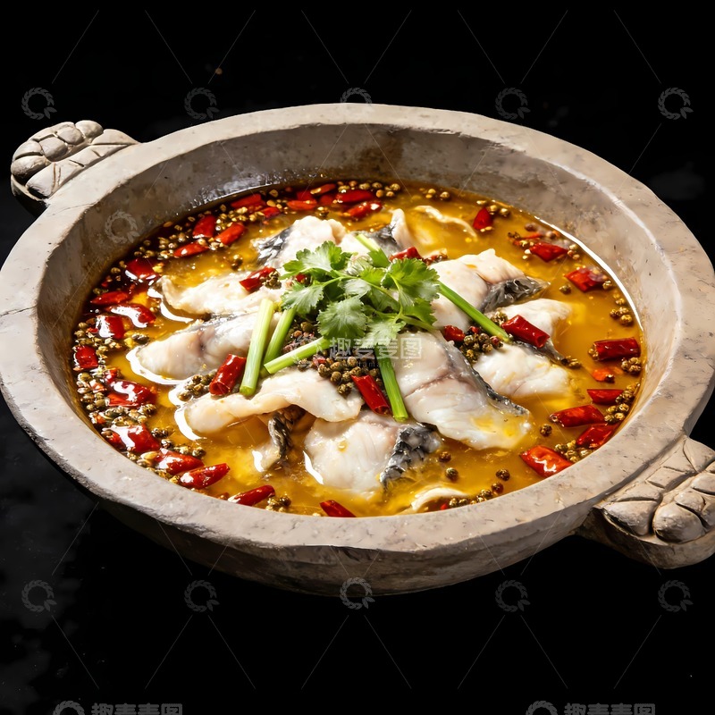 高清大图下载【趣麦麦图】美味石锅鱼摄影