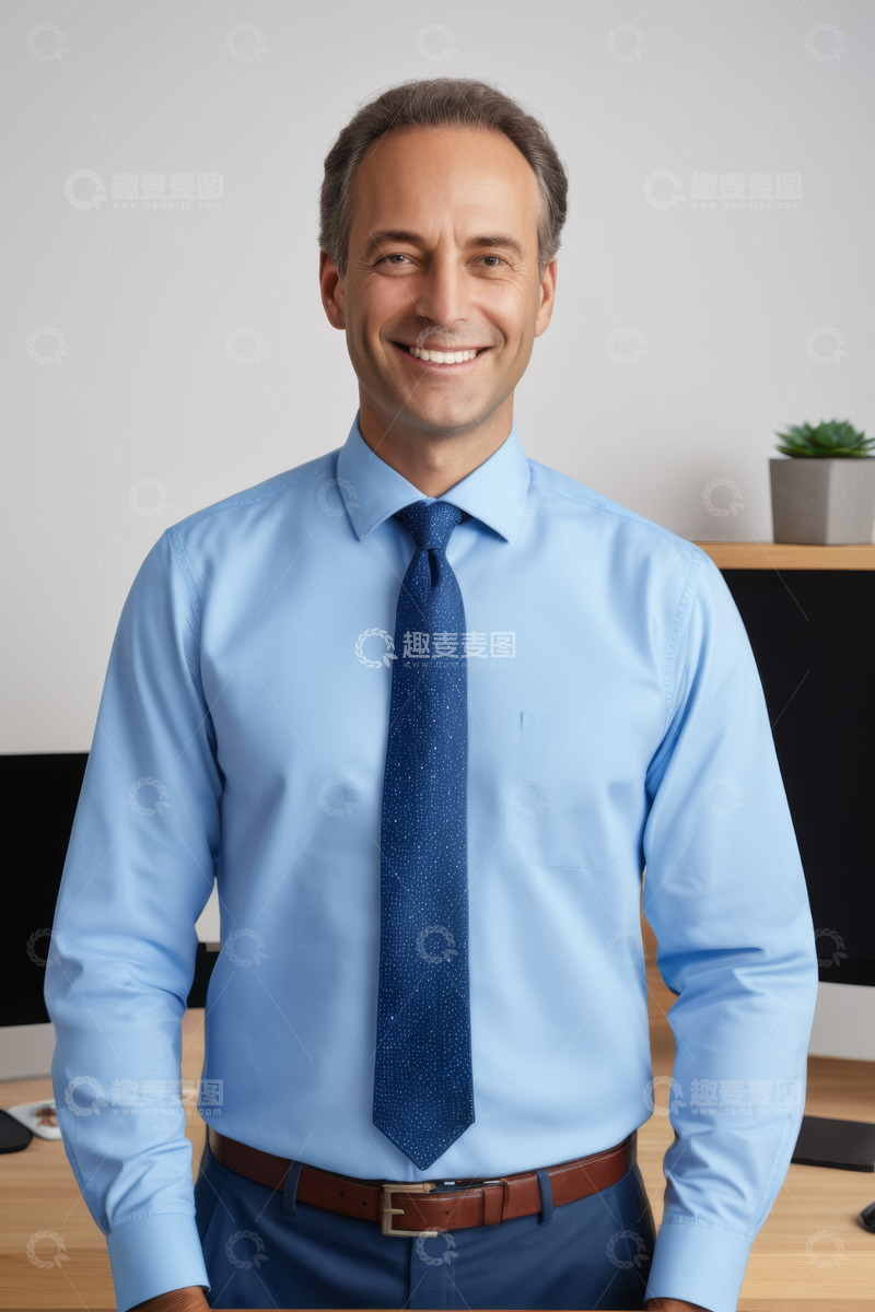 高清大图下载【趣麦麦图】商务男士微笑半身照