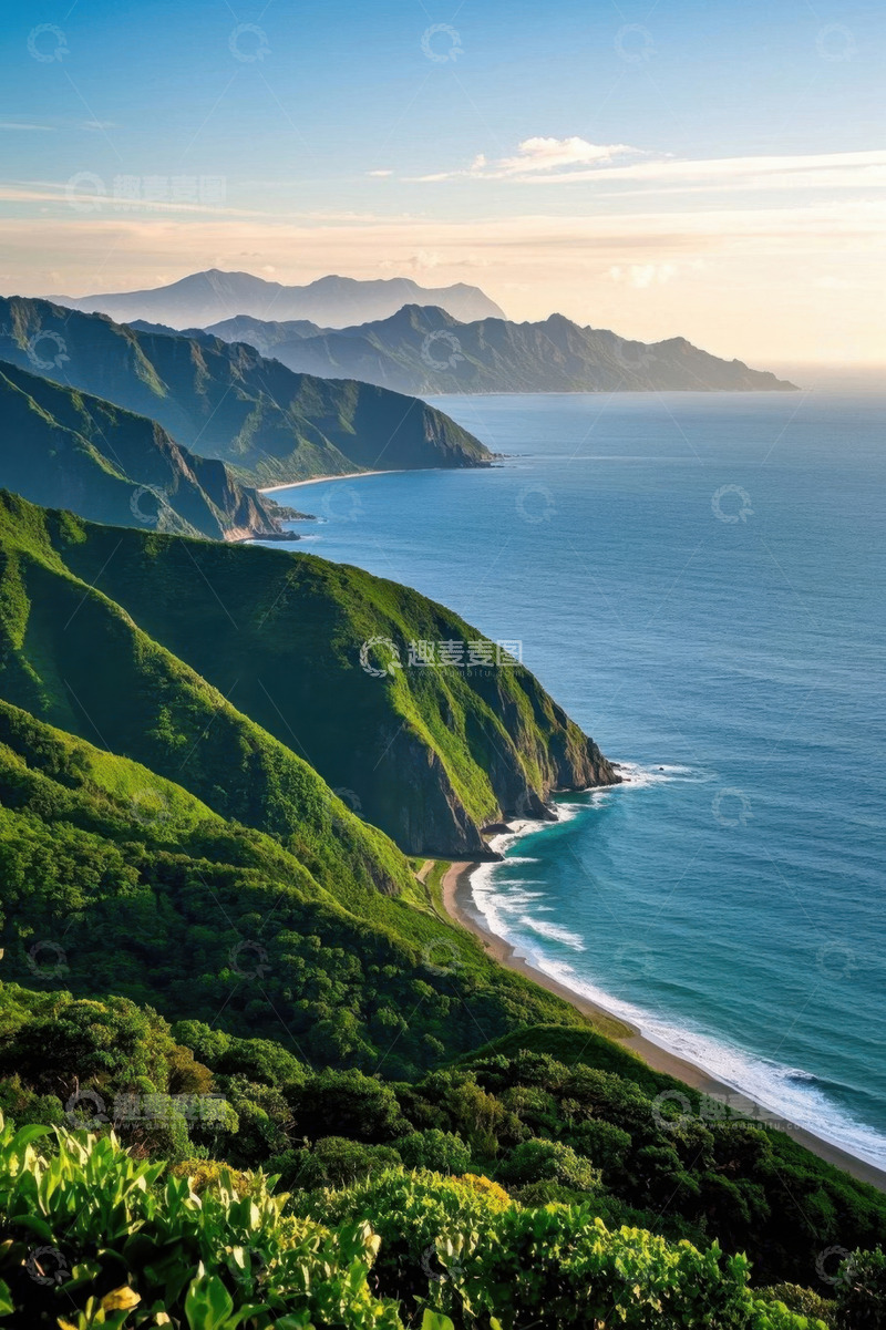 高清大图下载【趣麦麦图】山海相依的海岸风光