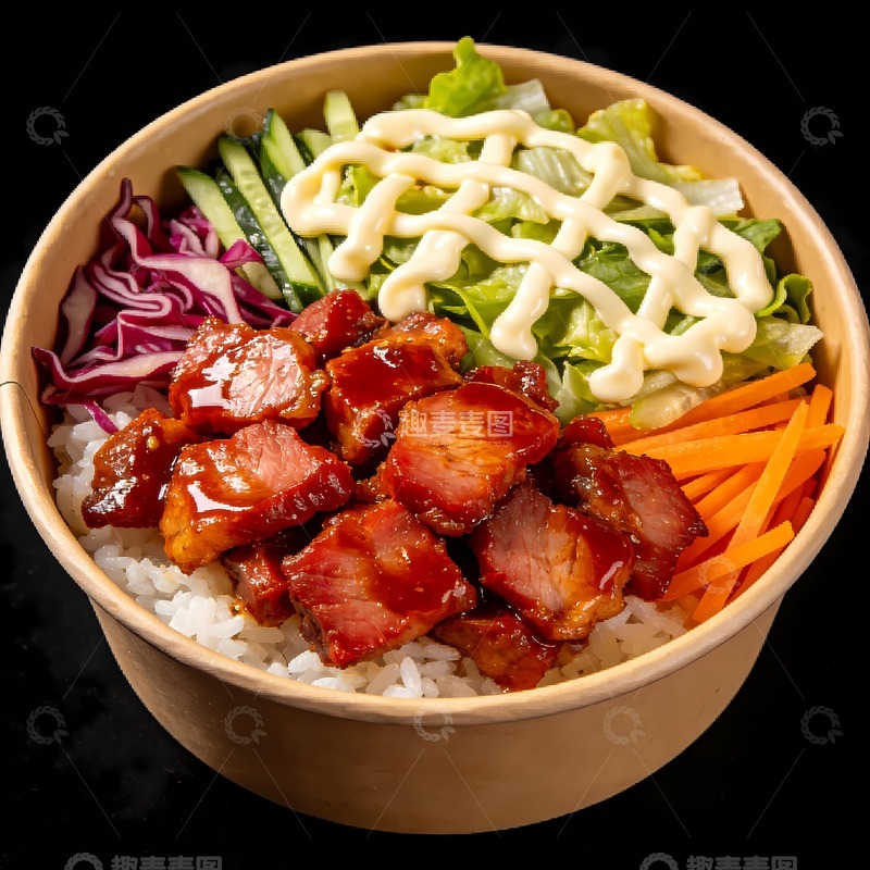 高清大图下载【趣麦麦图】烤肉拌饭烤肉饭