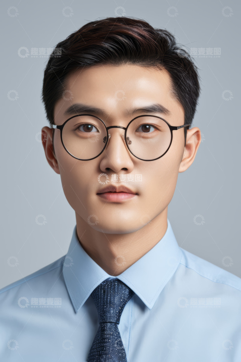 高清大图下载【趣麦麦图】戴眼镜商务男士肖像