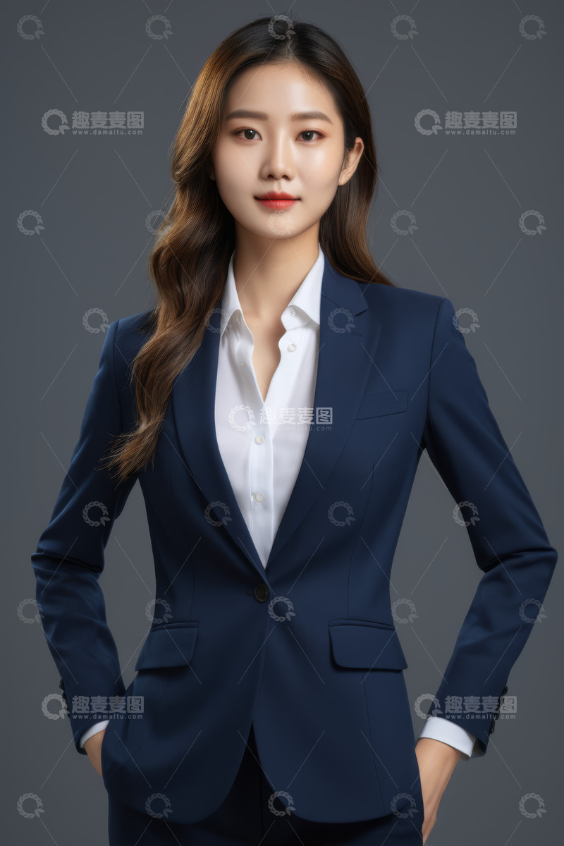 高清大图下载【趣麦麦图】职业装女性站立半身像