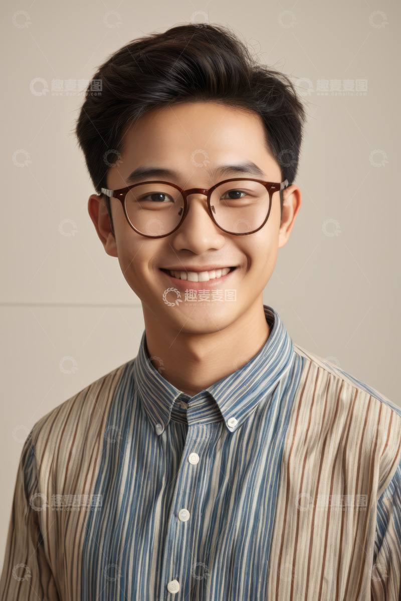 高清大图下载【趣麦麦图】微笑男士半身肖像