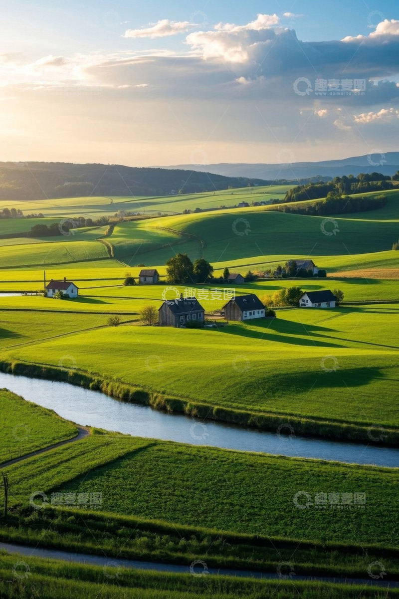 高清大图下载【趣麦麦图】田园风光中的乡村景色