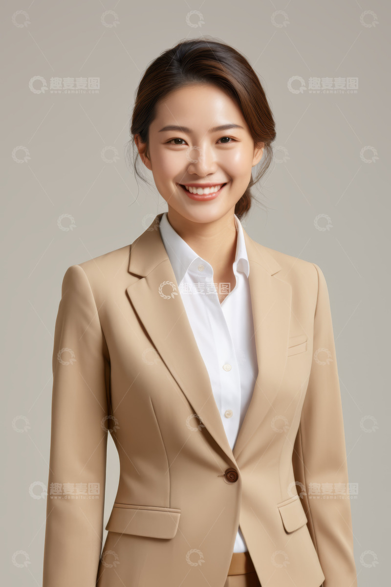 高清大图下载【趣麦麦图】亚洲商务女性微笑肖像