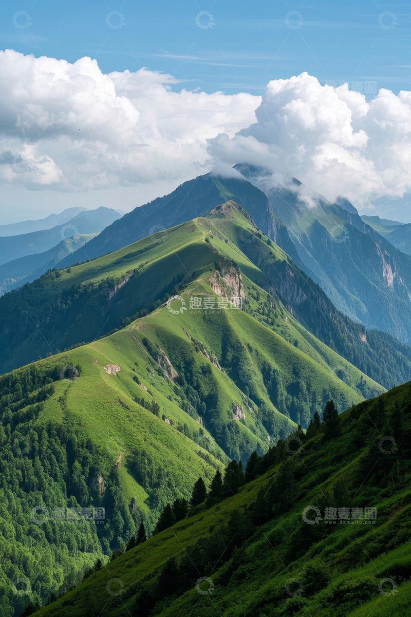 高清大图下载【趣麦麦图】青山白云自然风光美景
