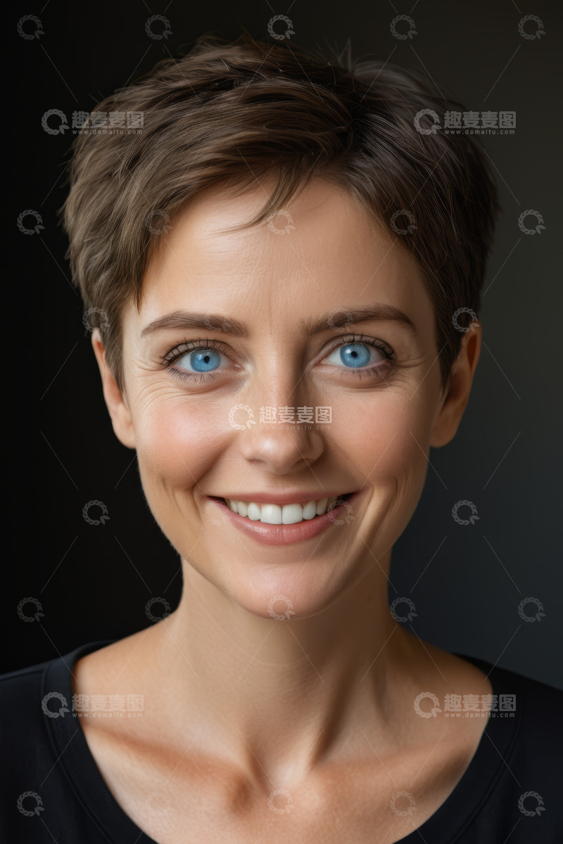 高清大图下载【趣麦麦图】微笑女性特写人像素材