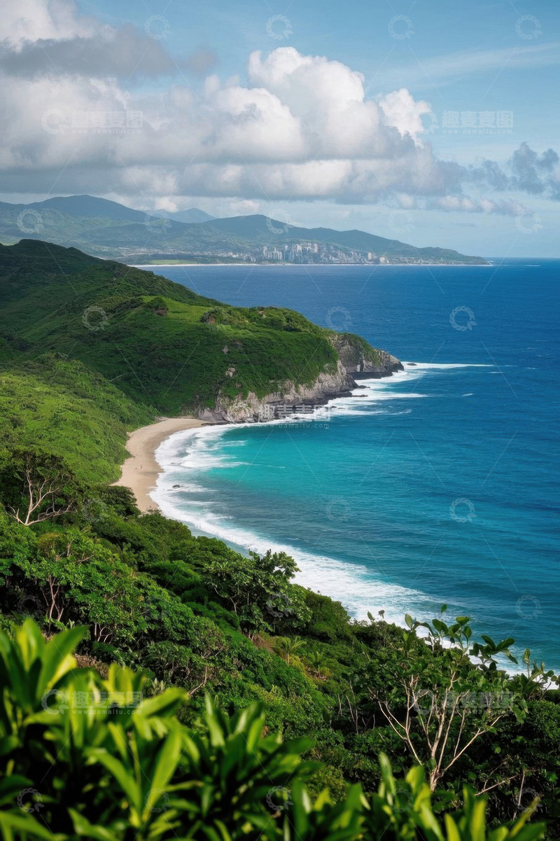 高清大图下载【趣麦麦图】山海相依的海岸风景