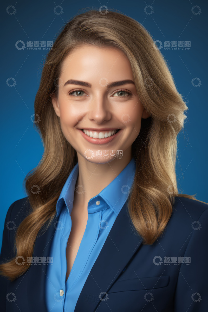 高清大图下载【趣麦麦图】职业女性微笑半身像