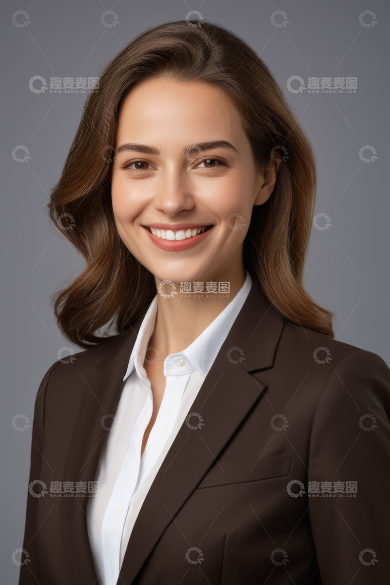 高清大图下载【趣麦麦图】微笑女商人半身肖像