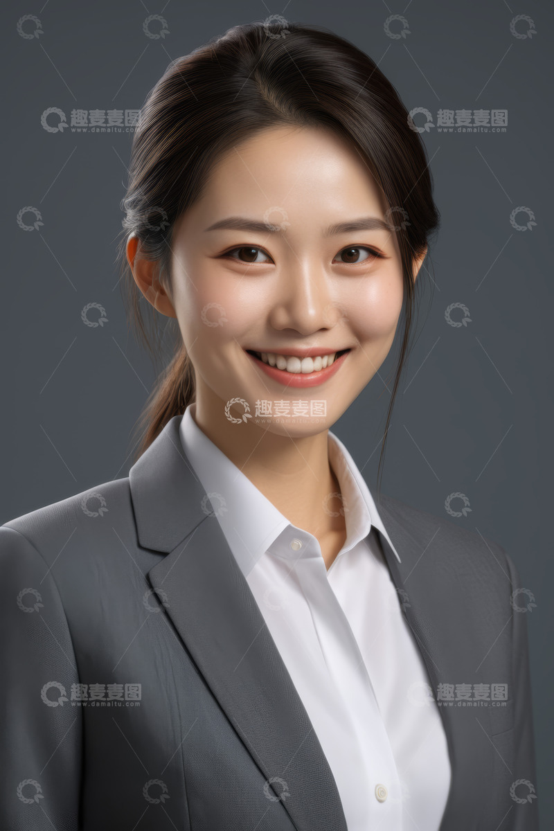 高清大图下载【趣麦麦图】职业女性微笑肖像