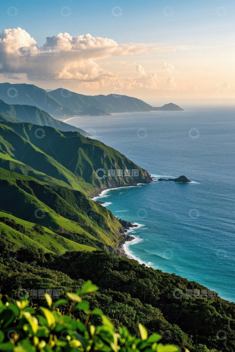 高清大图下载【趣麦麦图】山海相连自然风光全景