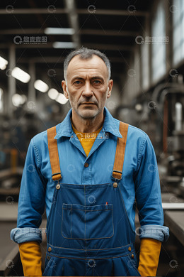 工厂工人工装正面形象