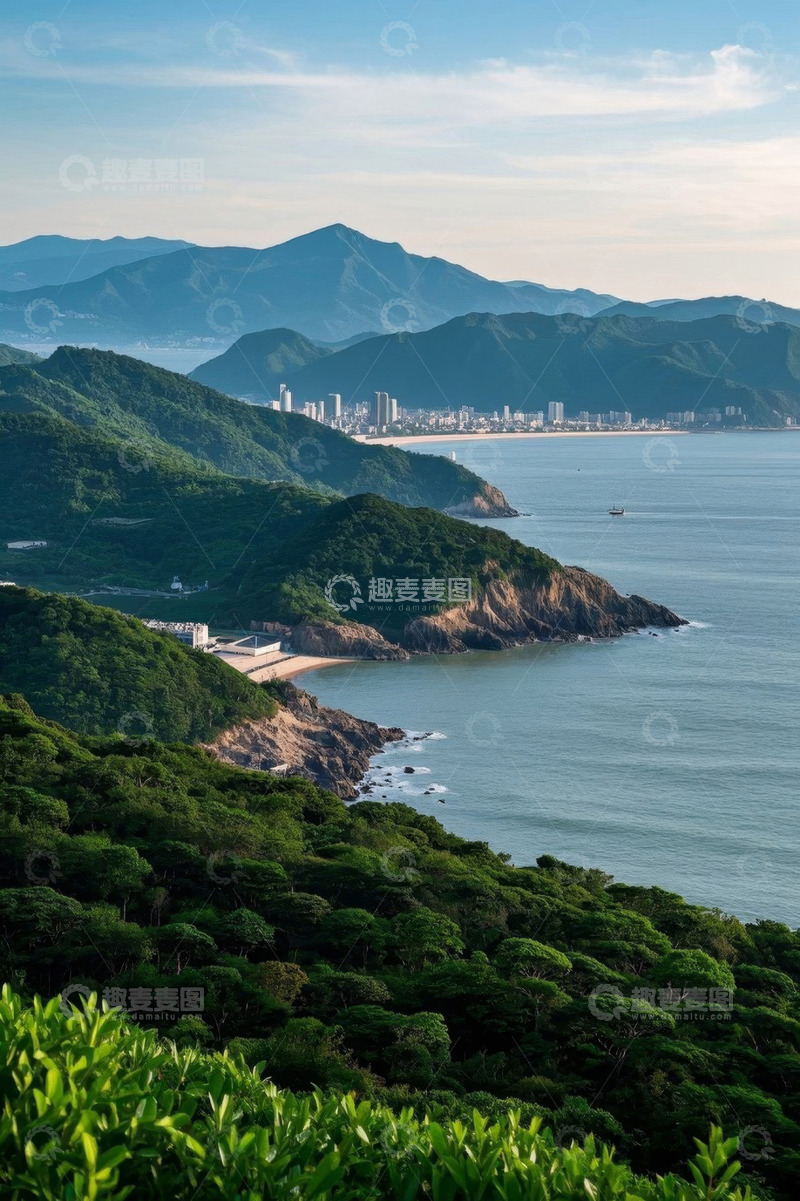 高清大图下载【趣麦麦图】山海相依的海滨风光