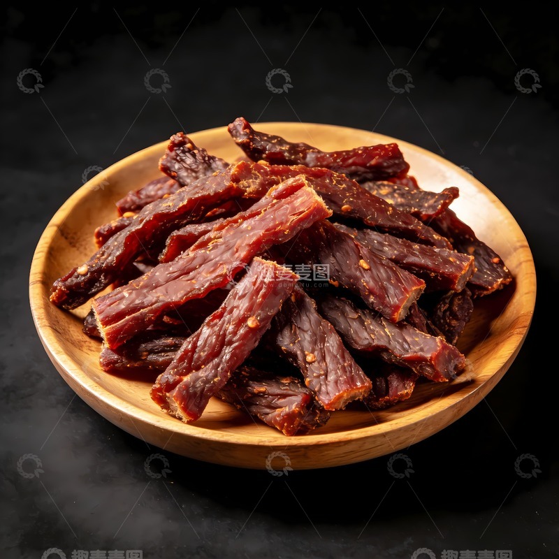 高清大图下载【趣麦麦图】一盘五香牛肉干