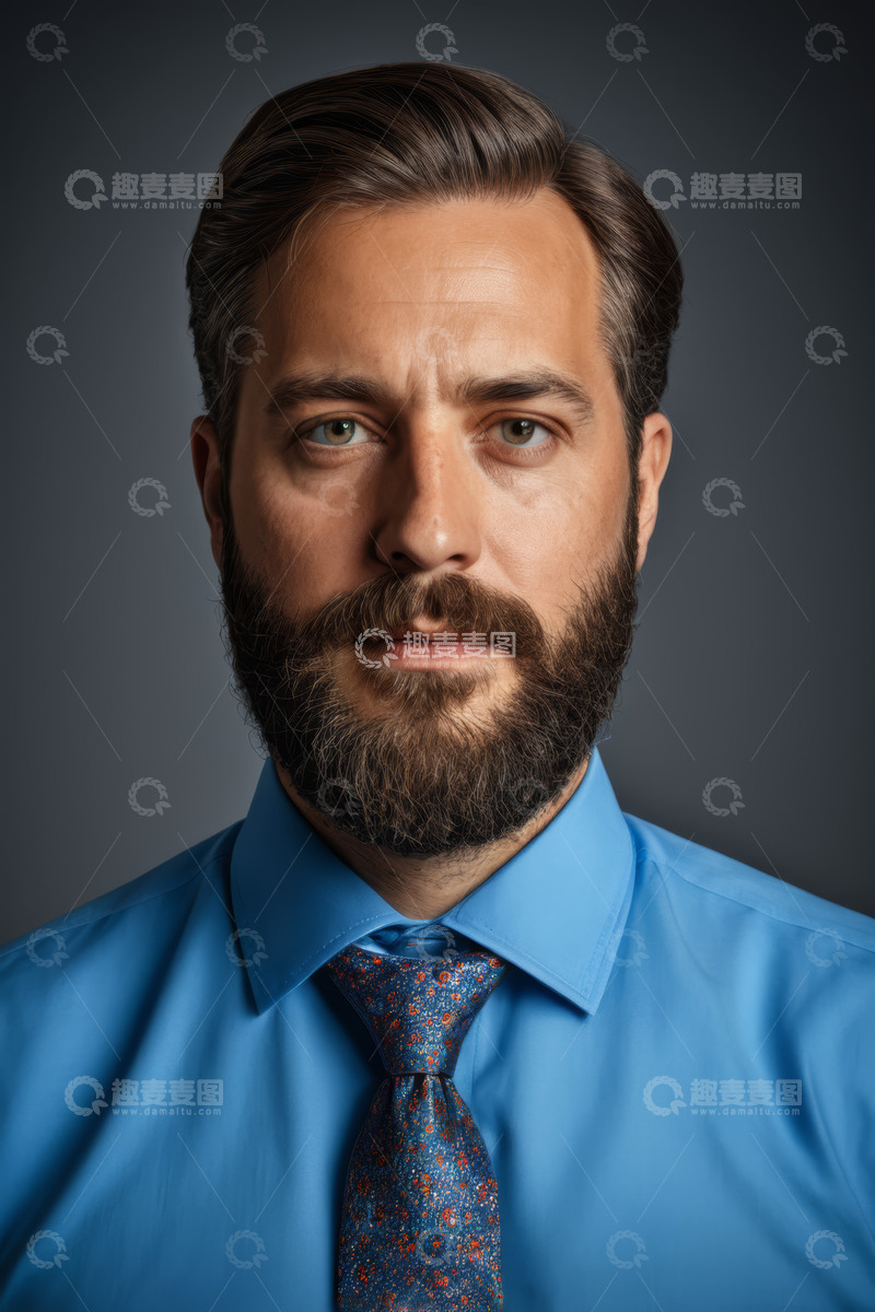 高清大图下载【趣麦麦图】穿着衬衫打领带的男士肖像