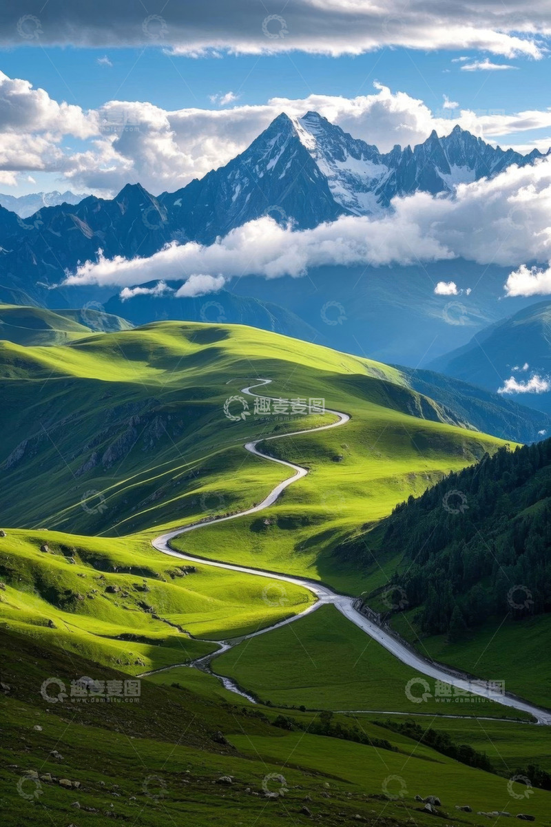 高清大图下载【趣麦麦图】山间蜿蜒公路自然风光