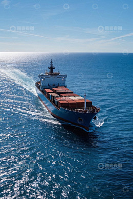 海洋上航行的集装箱货轮