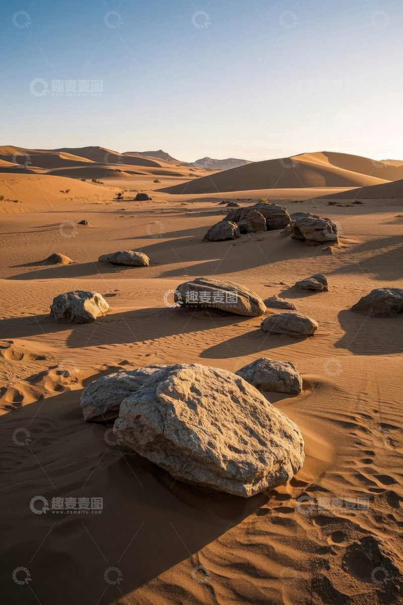 高清大图下载【趣麦麦图】沙漠中的岩石景观