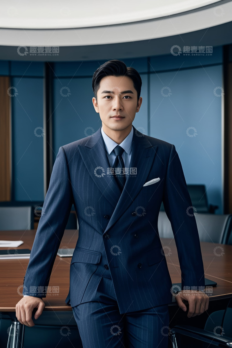 高清大图下载【趣麦麦图】商务男士于会议室的形象照