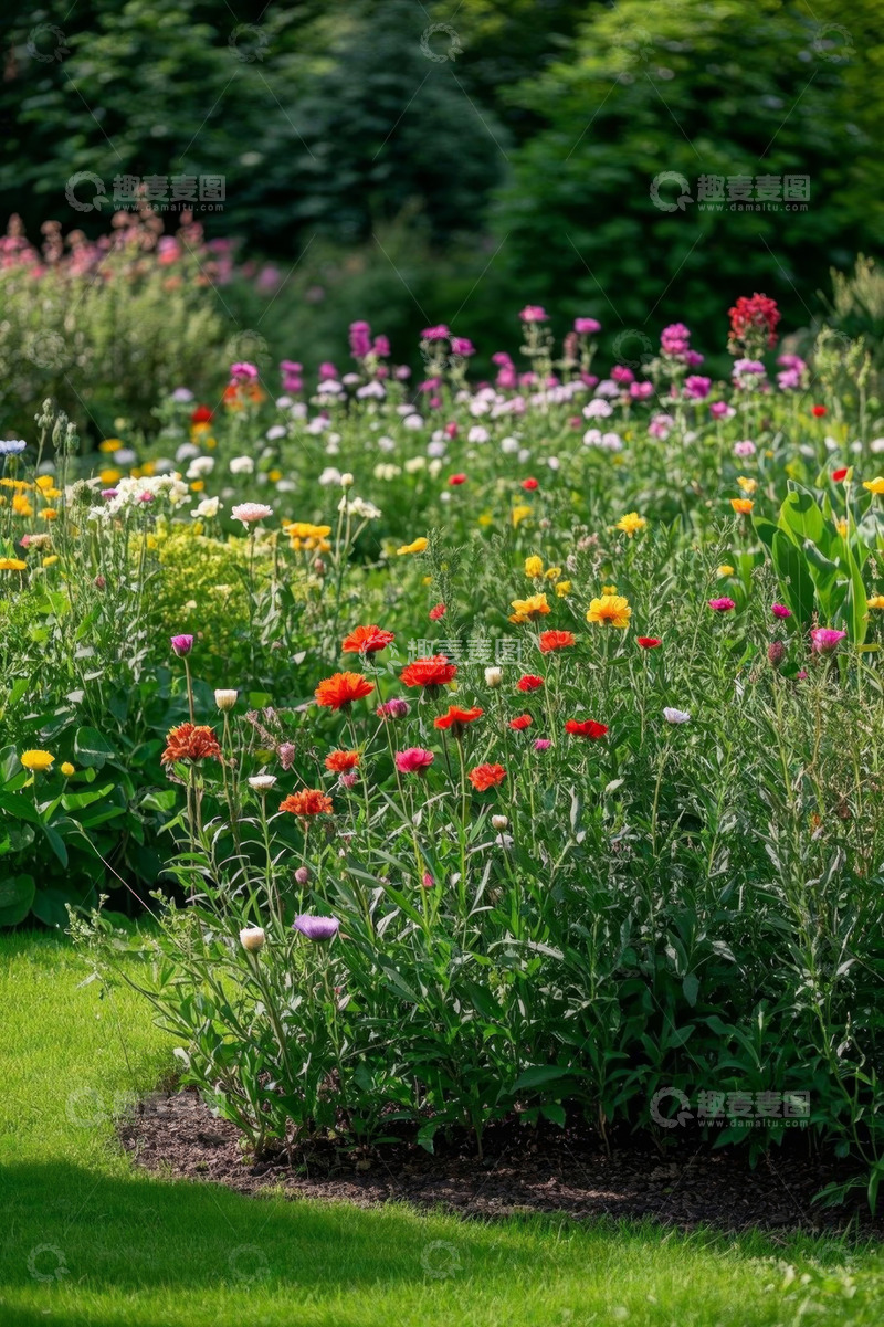 高清大图下载【趣麦麦图】多彩花园花卉景观