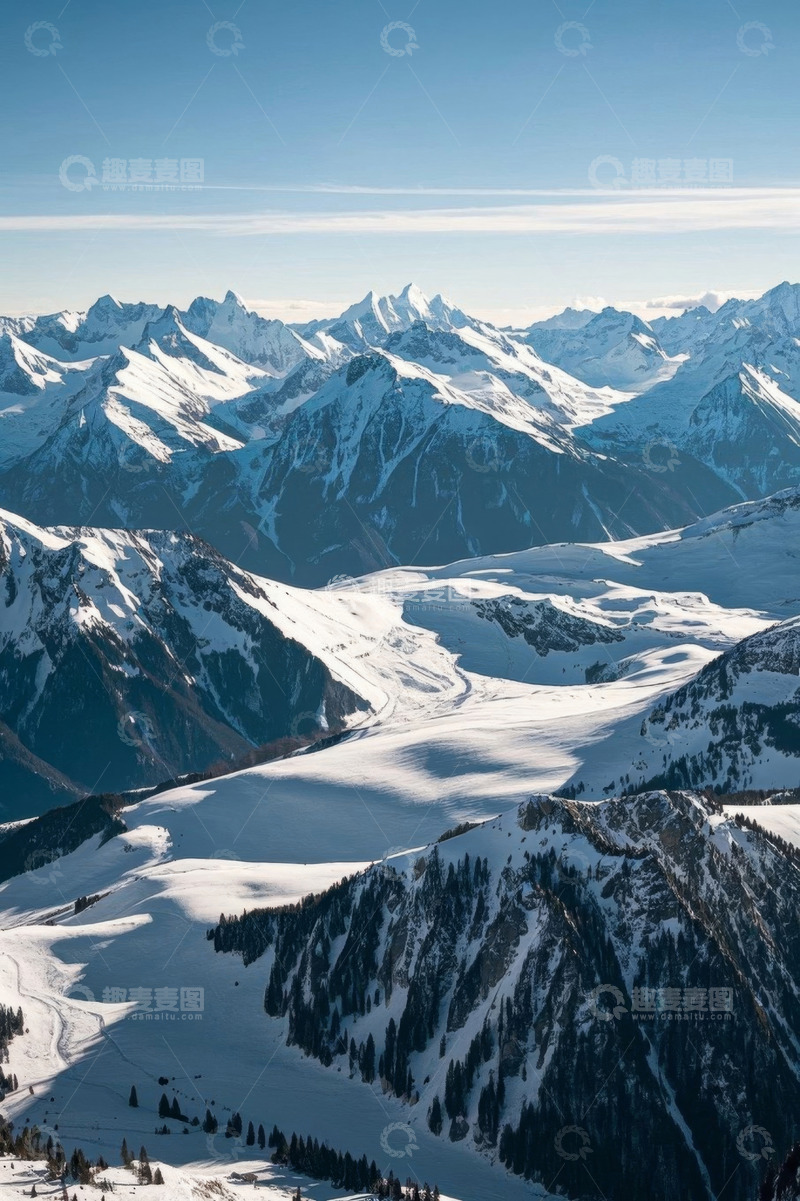 高清大图下载【趣麦麦图】雪山全景自然风光