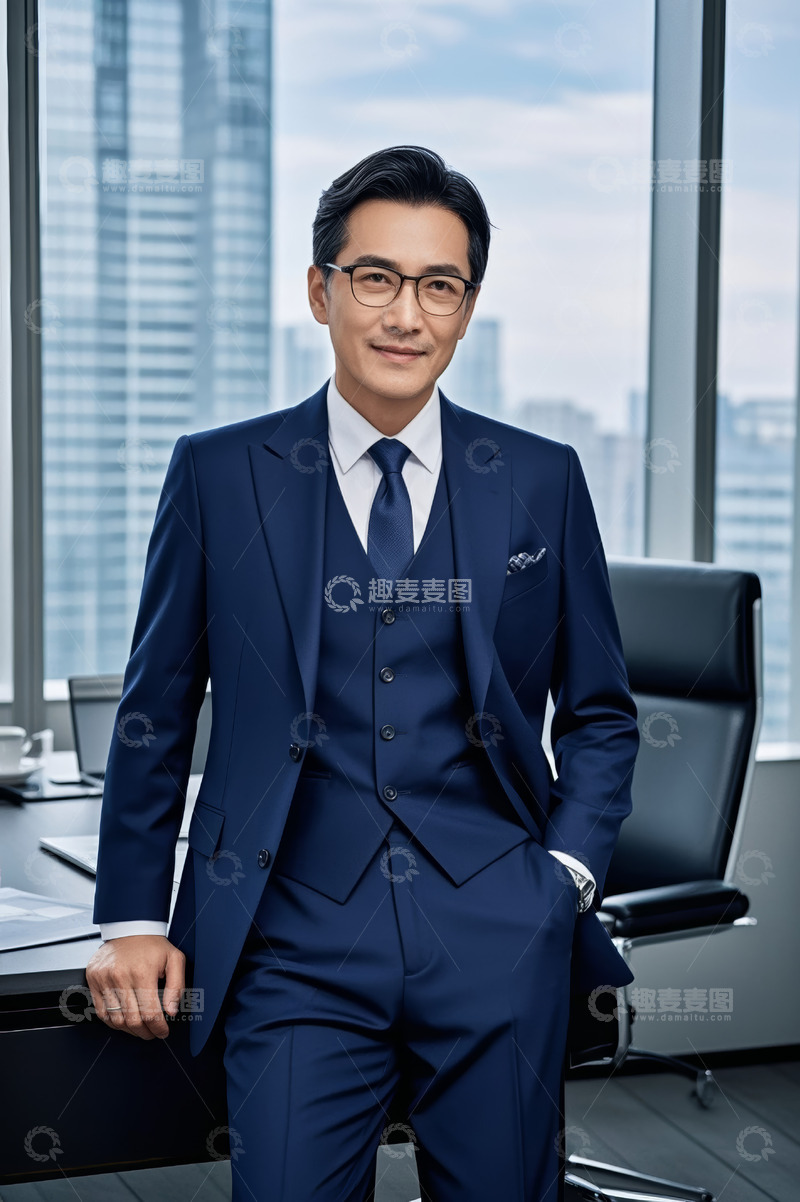 高清大图下载【趣麦麦图】商务男士办公室自信形象照