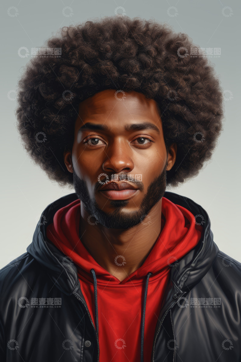 高清大图下载【趣麦麦图】黑人男子肖像