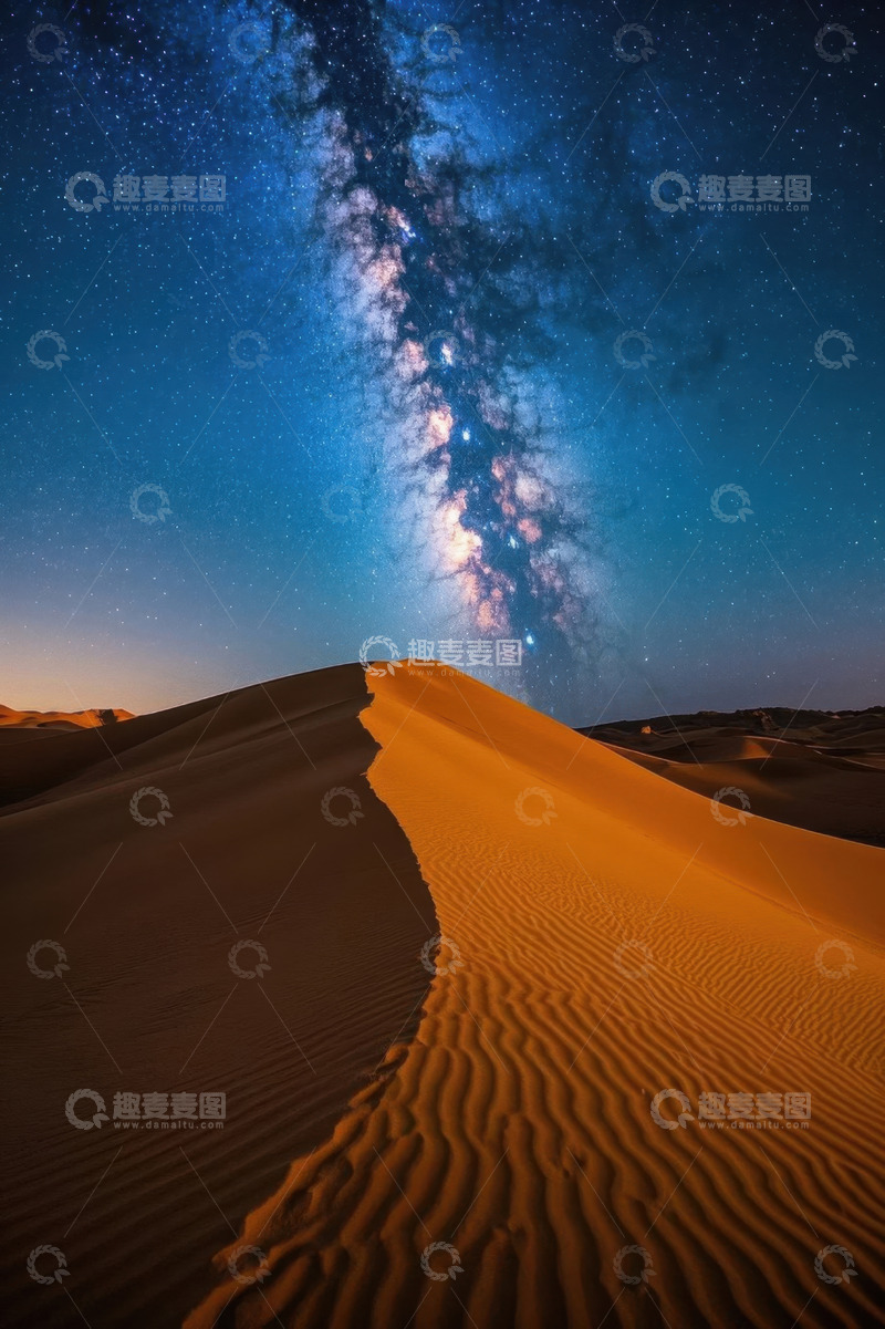 高清大图下载【趣麦麦图】沙漠夜空下的璀璨星河