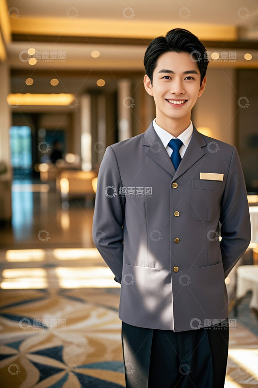 酒店工作人员微笑服务形象