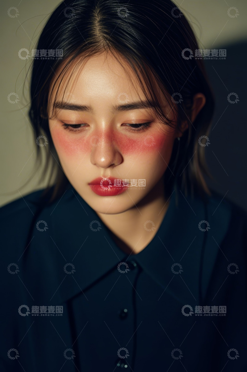 高清大图下载【趣麦麦图】女性特写妆容创意面部