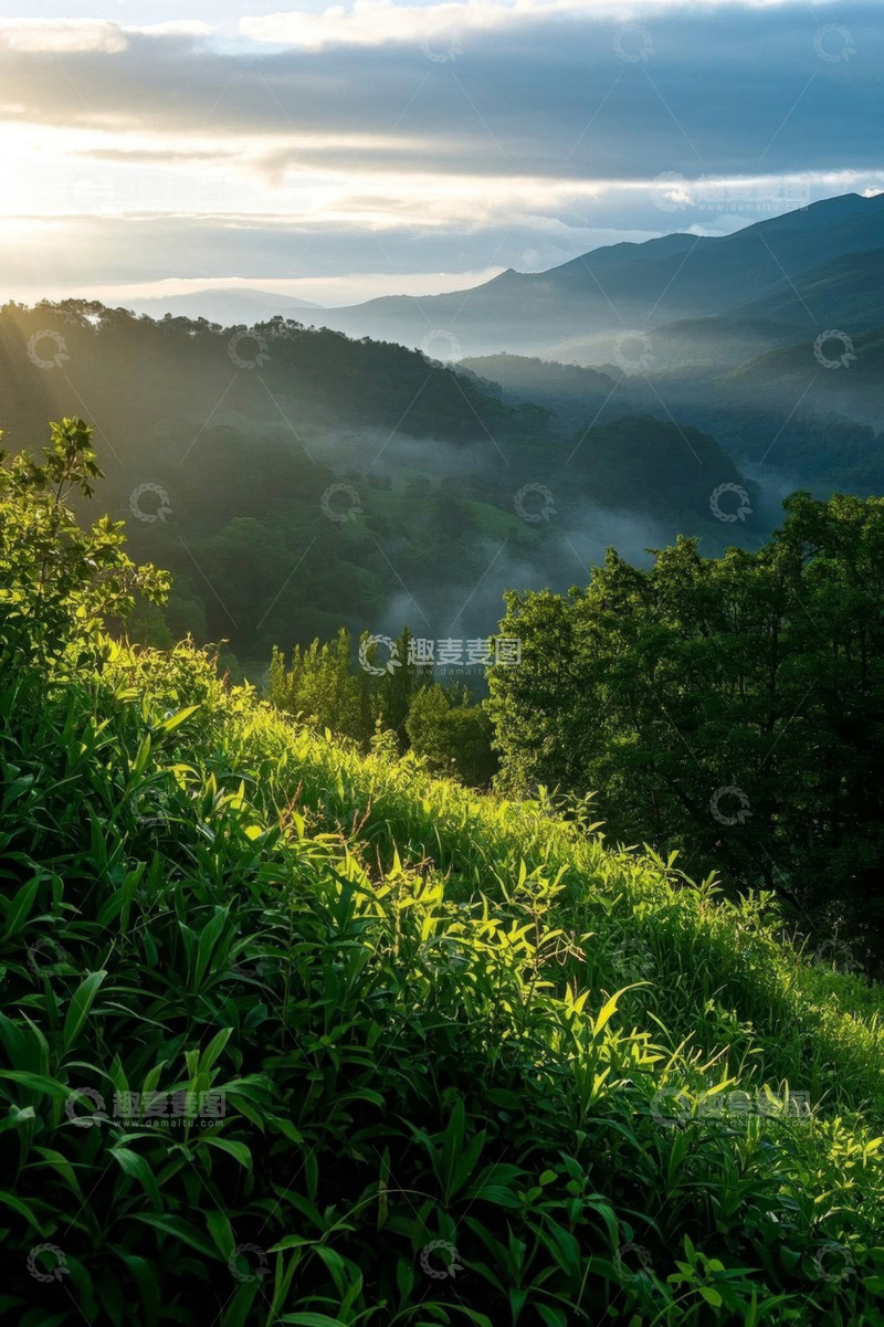 高清大图下载【趣麦麦图】山间晨景自然风光