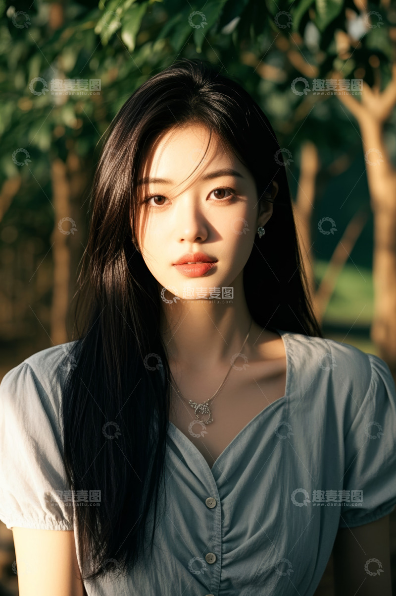 高清大图下载【趣麦麦图】户外女子清新自然肖像