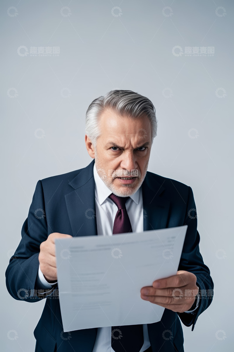 高清大图下载【趣麦麦图】西装男士专注查看手中文件