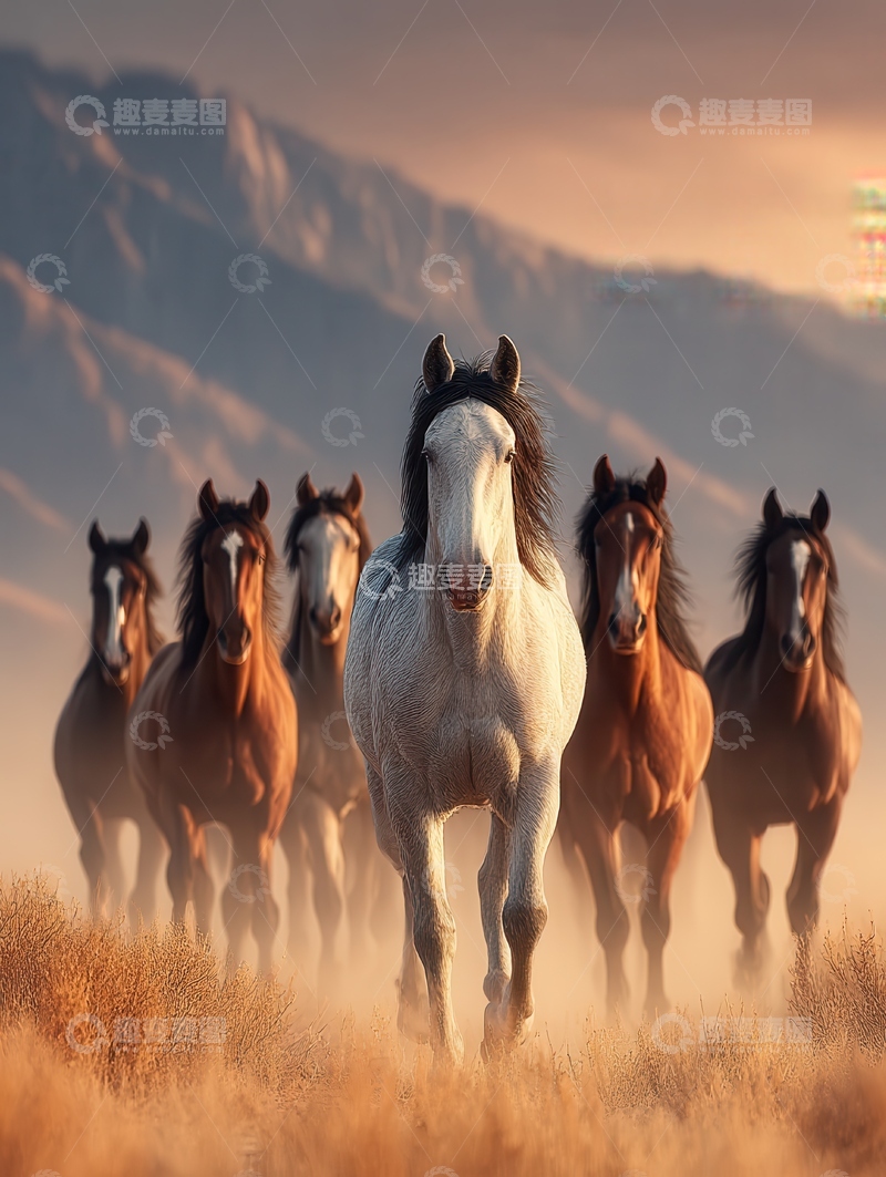 高清大图下载【趣麦麦图】自由  奔放  逐日  