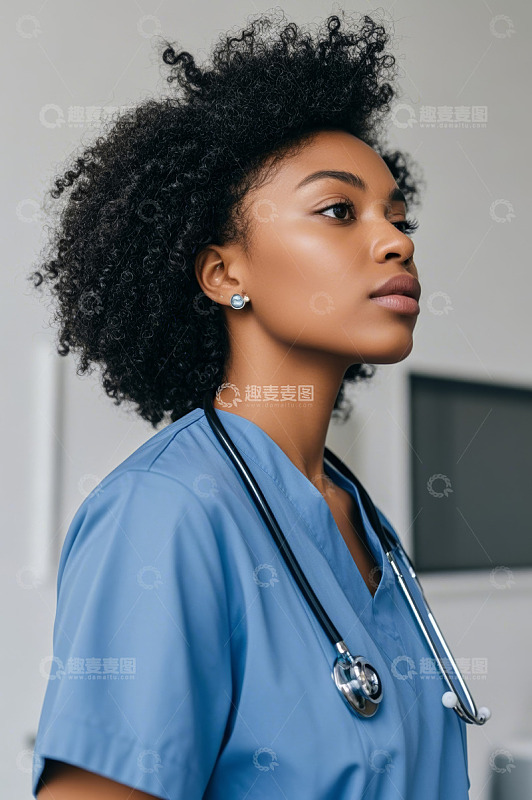 非洲裔女医护人员肖像