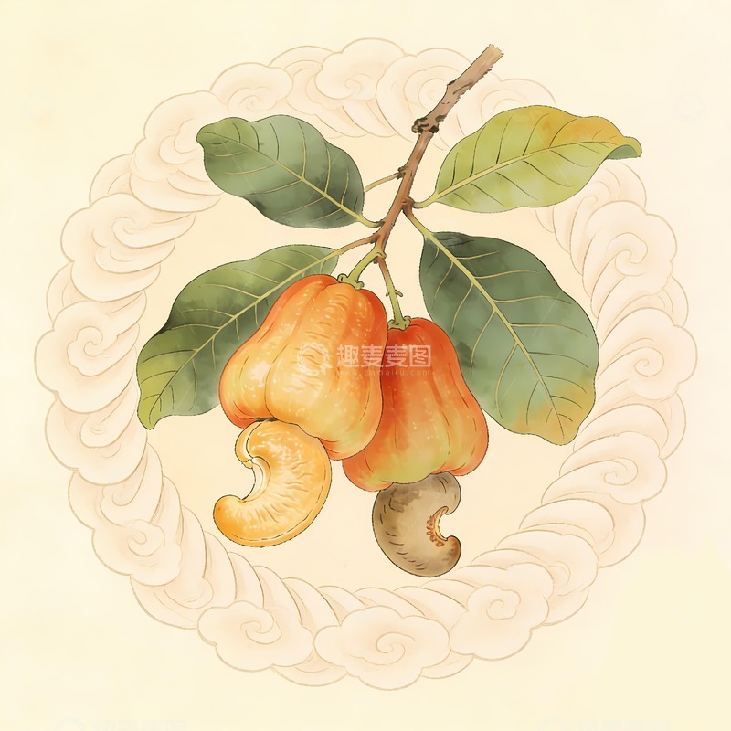 高清大图下载【趣麦麦图】腰果手绘素材