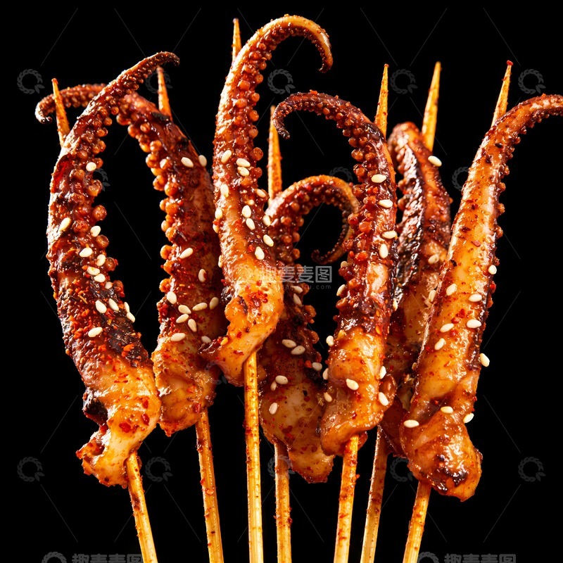 高清大图下载【趣麦麦图】铁板鱿鱼图片