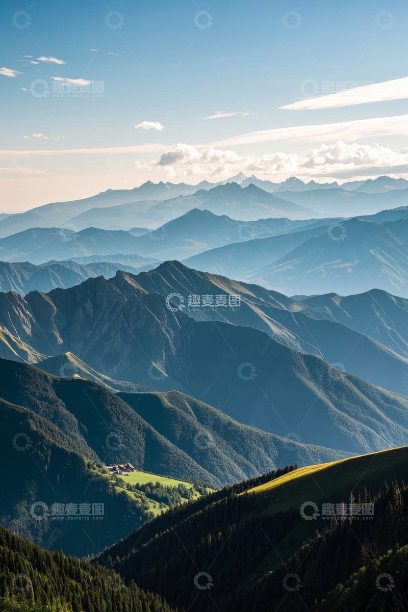 高清大图下载【趣麦麦图】连绵山脉自然风光全景