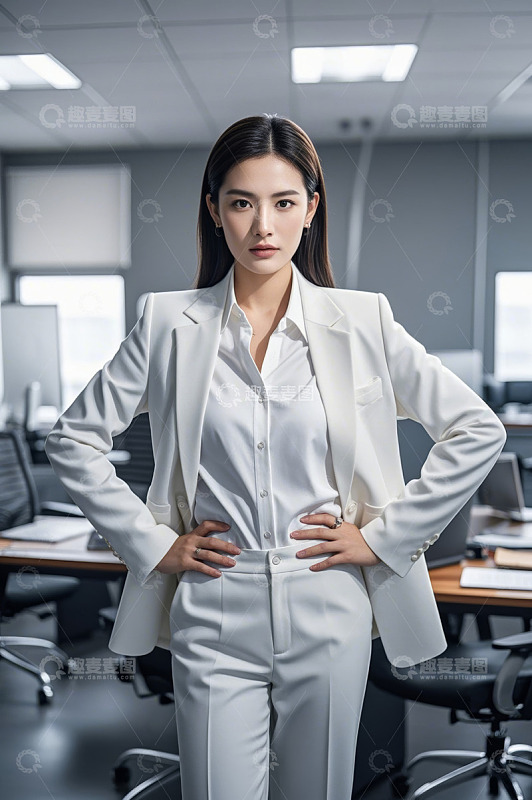 办公室中身着正装的女性