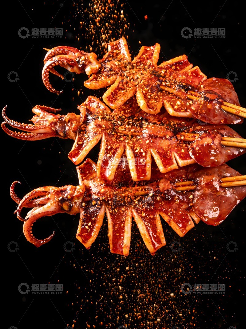 高清大图下载【趣麦麦图】烤鱿鱼香辣鱿鱼