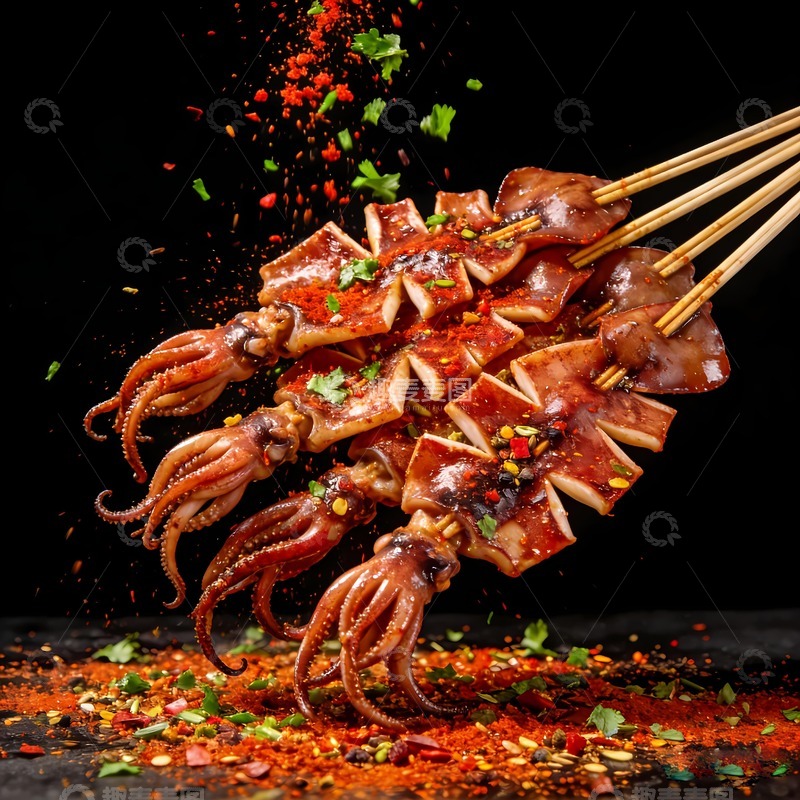 高清大图下载【趣麦麦图】烤鱿鱼铁板鱿鱼